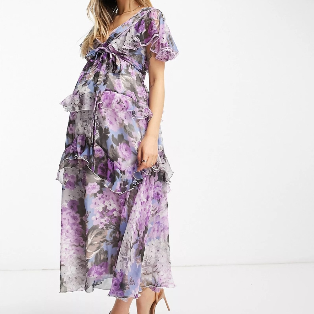 ASOS Maternity Tiered Dress Lilac